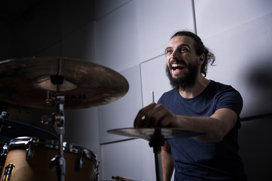 Drummer environmental portrait